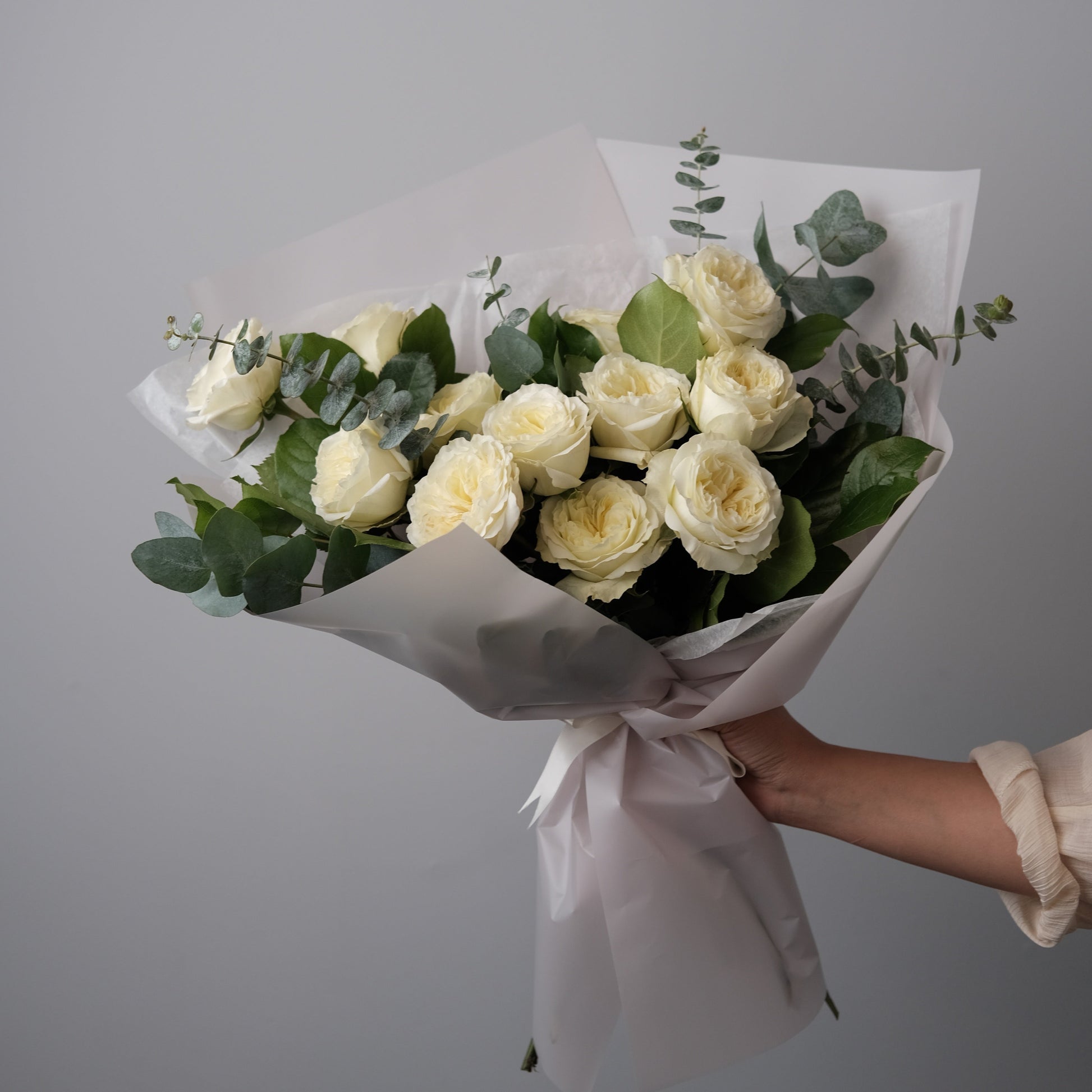 White roses bouquet