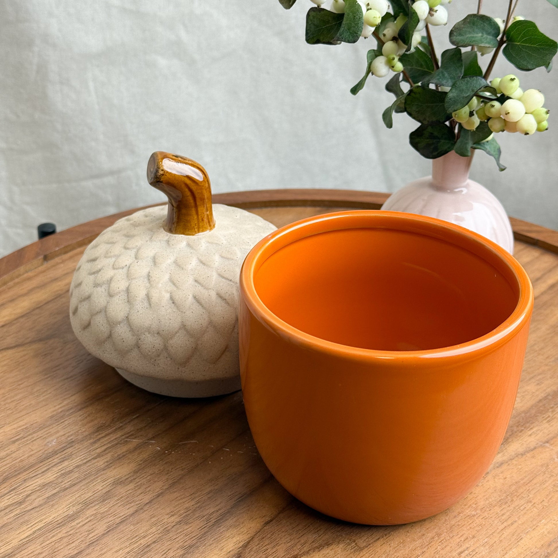 Ceramic Acorn Container