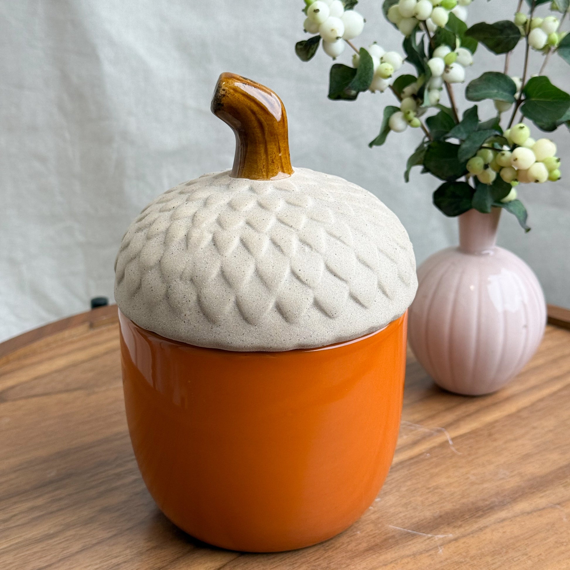 Ceramic Acorn Container