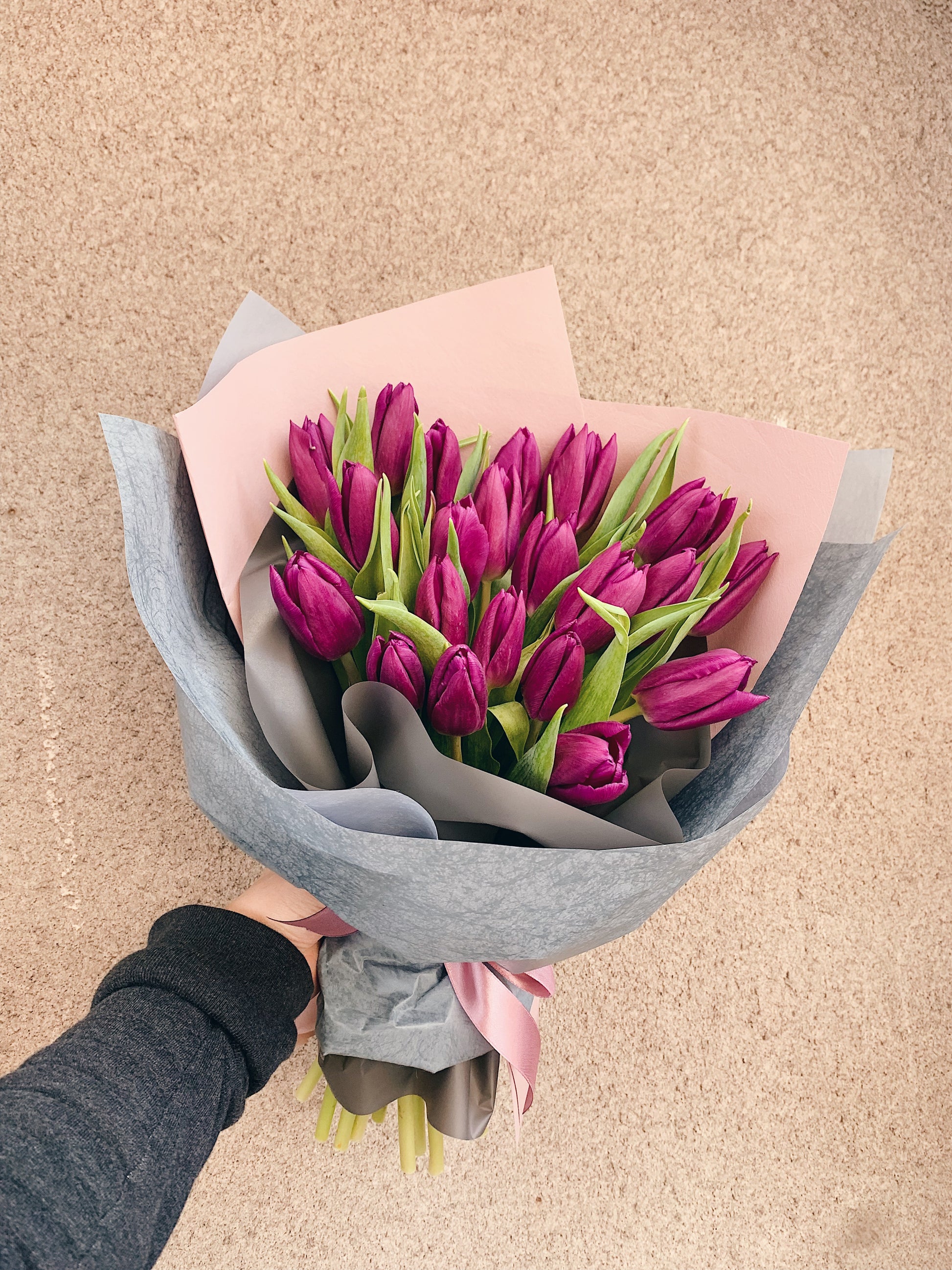 Tulip Bouquet – Single or Double (Assorted Colors)