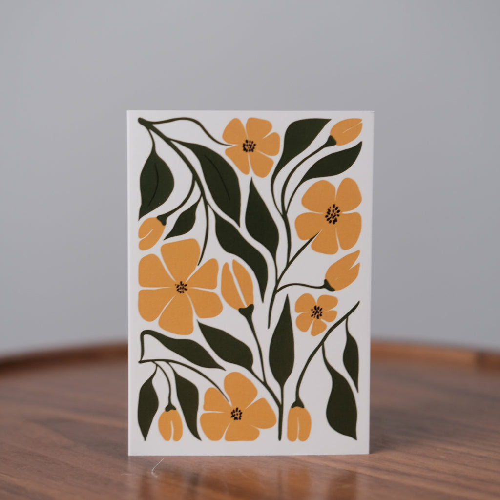 Modern Floral Art Greeting Card