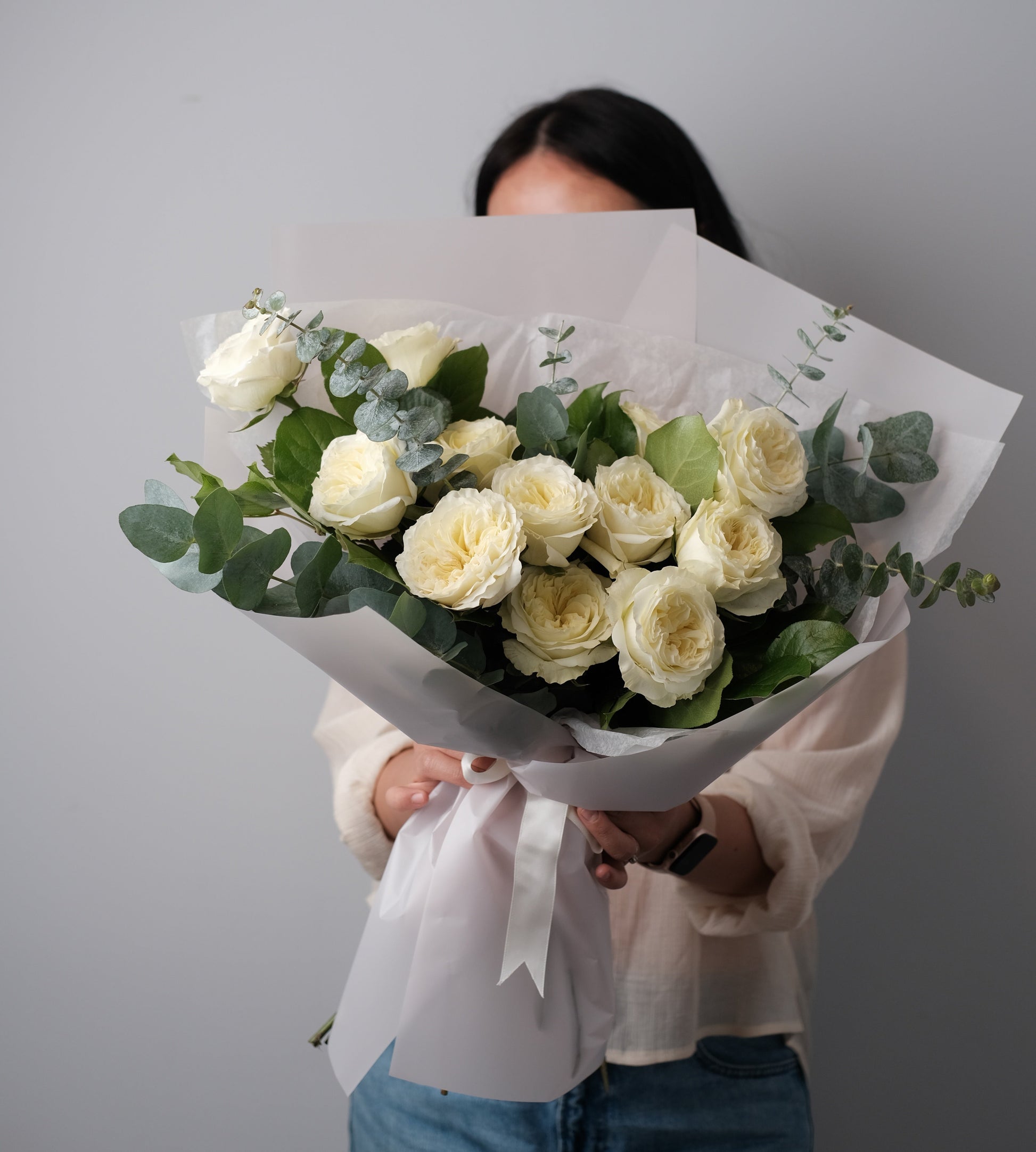 White roses bouquet