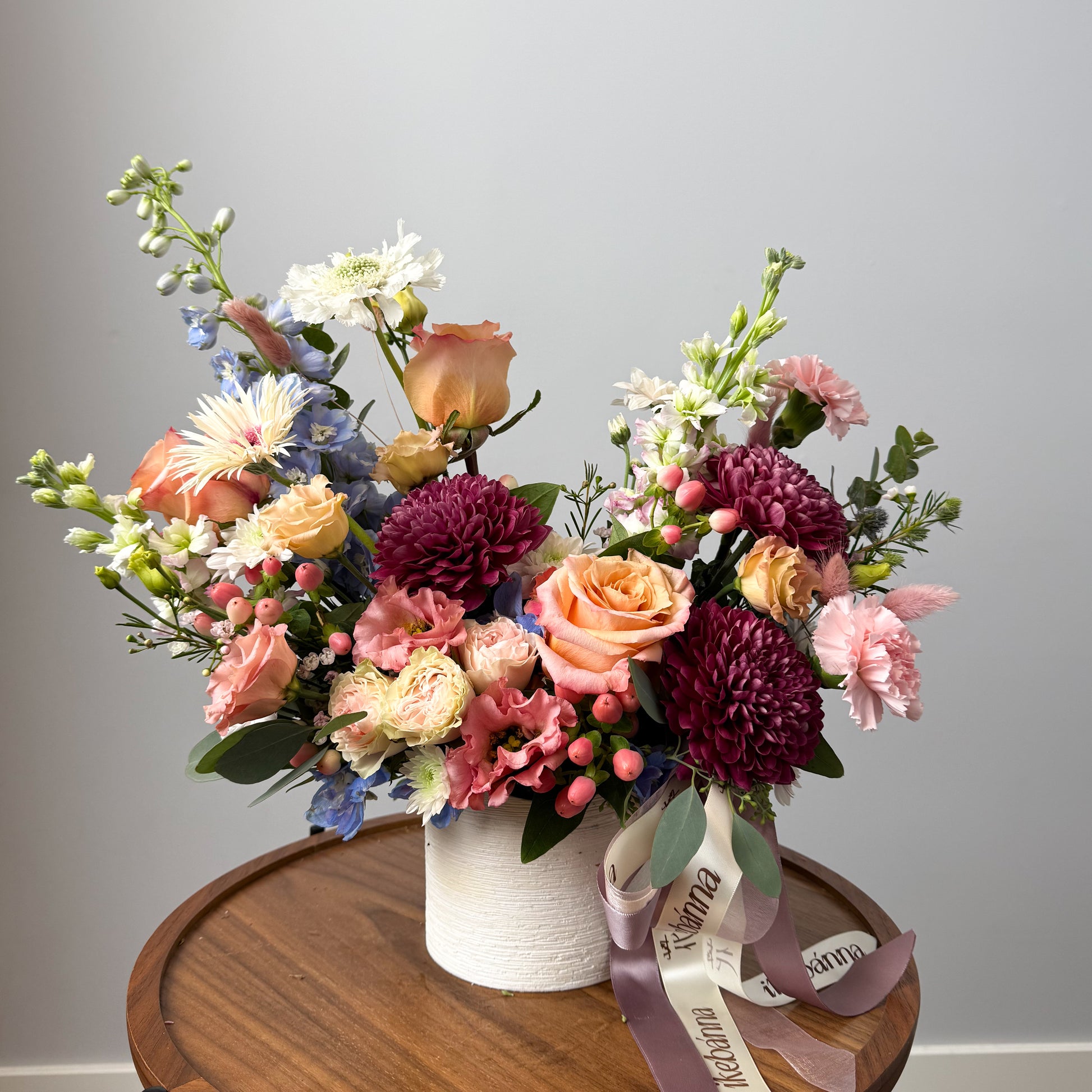 Wildberry & Peach Pot Arrangement