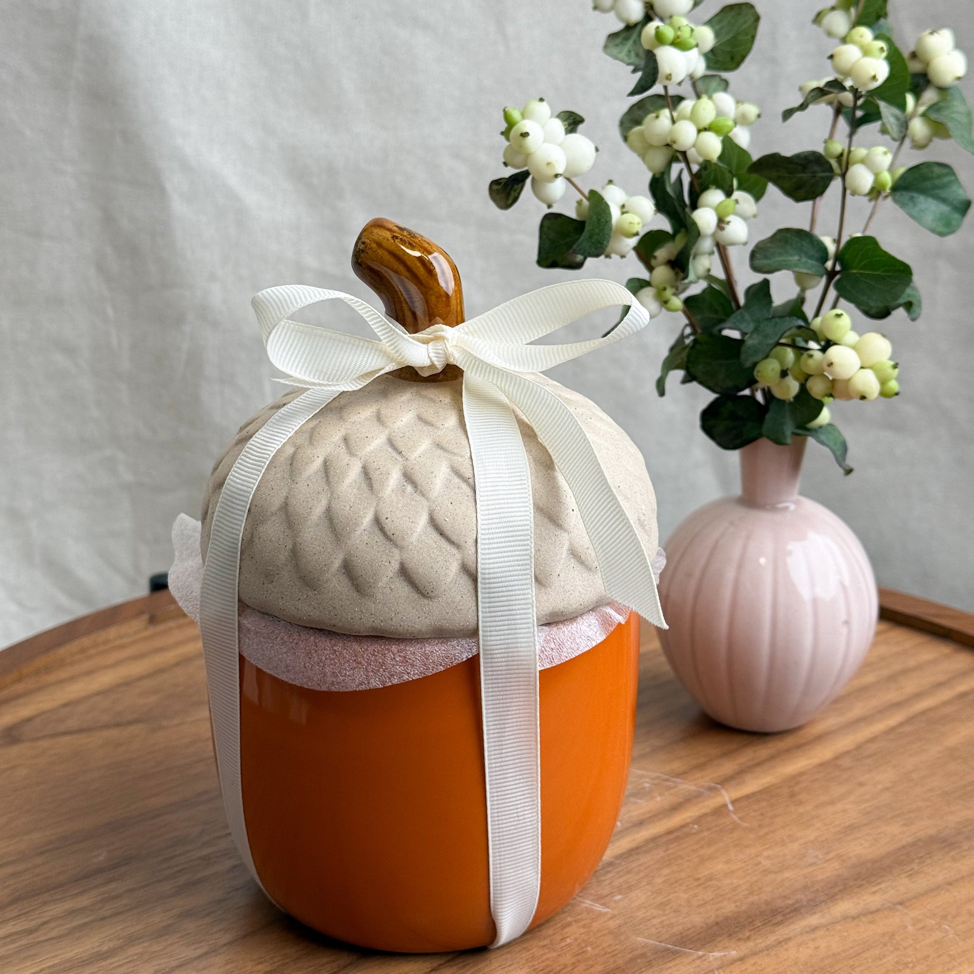Ceramic Acorn Container