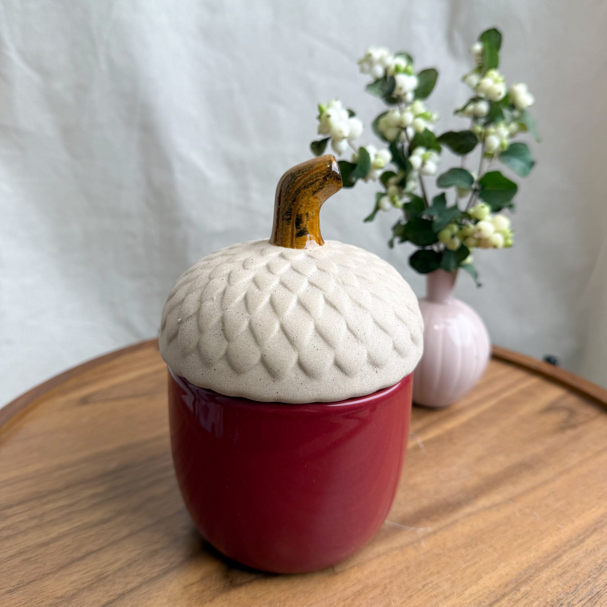 Ceramic Acorn Container