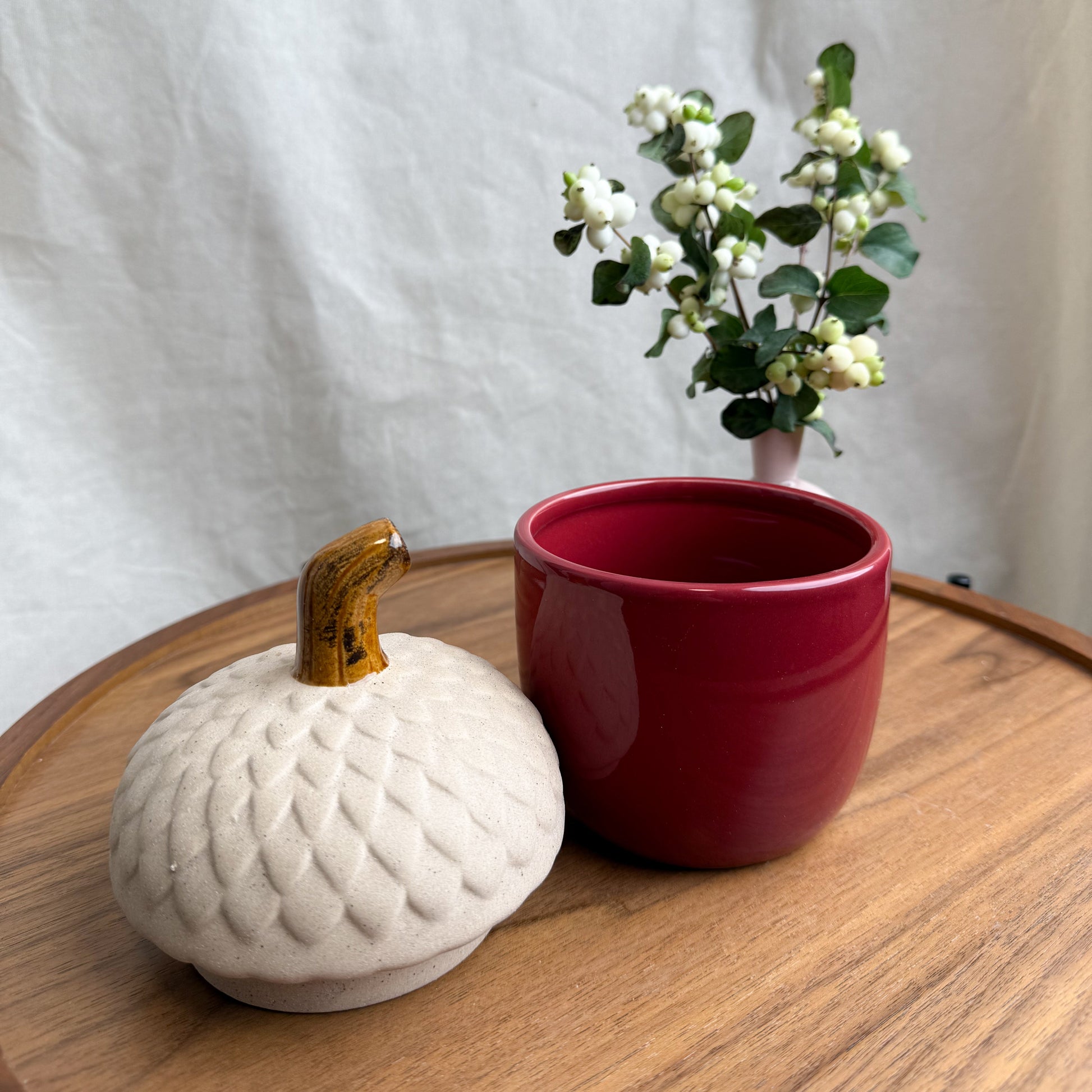 Ceramic Acorn Container